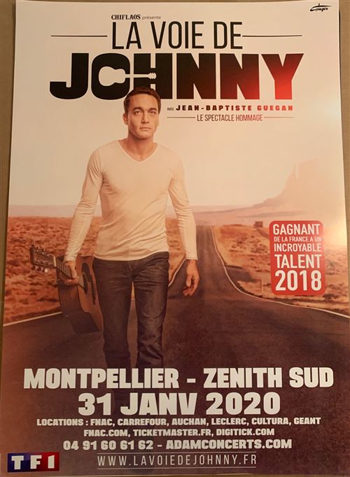 La Voie de Johnny Hallyday - Jean-Baptiste GUEGAN - 80x120cm - Affiche État correct N/A reconditionné disponible sur Fnac