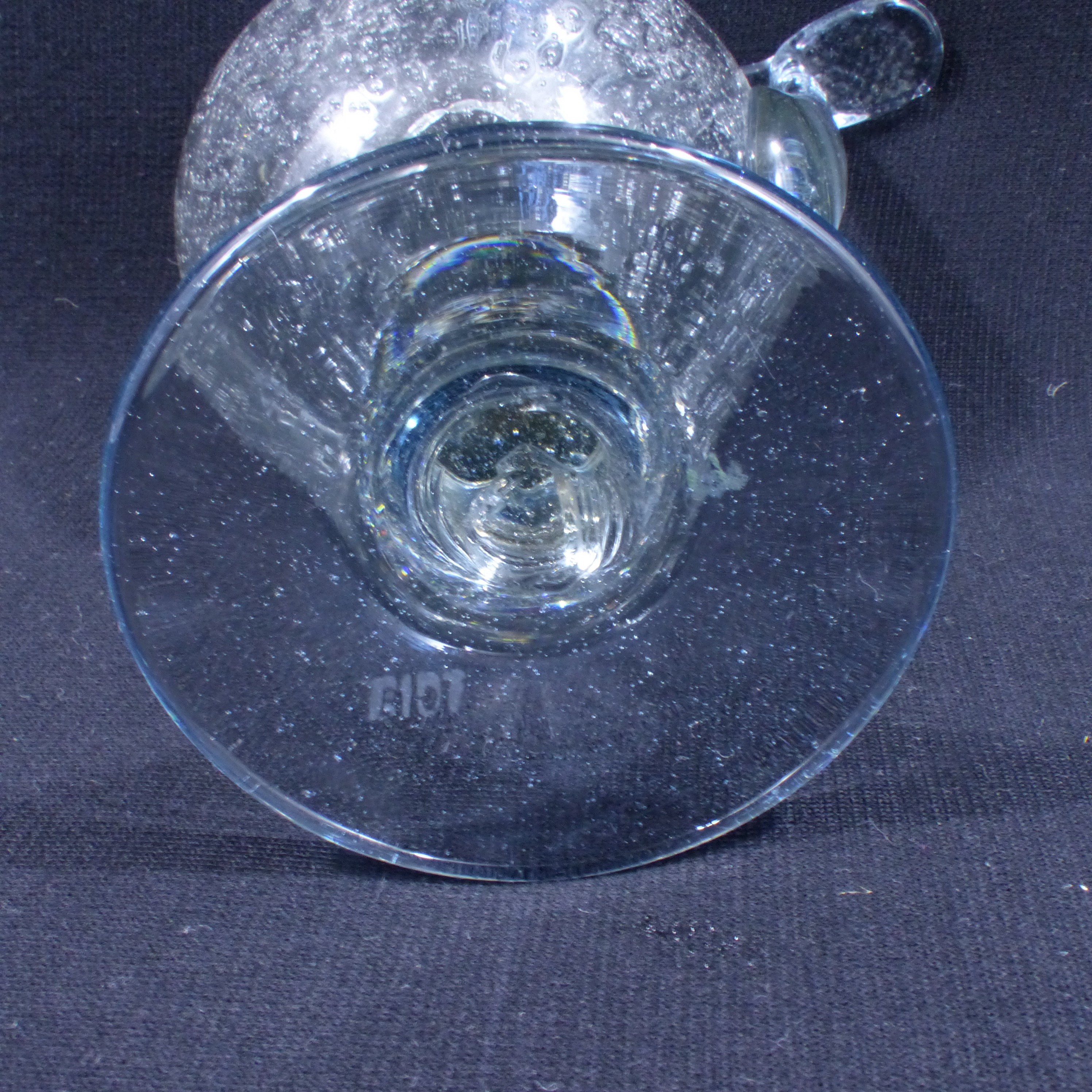 Voir photo 5 de Lampe à huile en verre soufflé bullé - signé Biot Lampe à huile en verre soufflé bullé - signé Biot Bon état reconditionné photo 5