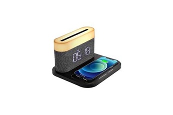 Lampe de recharge sans fil 15w portable noir avec réveil numérique led pour iphone 13, 12, 11 Bon état N/A reconditionné disponible sur Darty