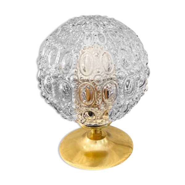 Lampe globe “godrons” en verre Bon état reconditionné (offre indisponible)