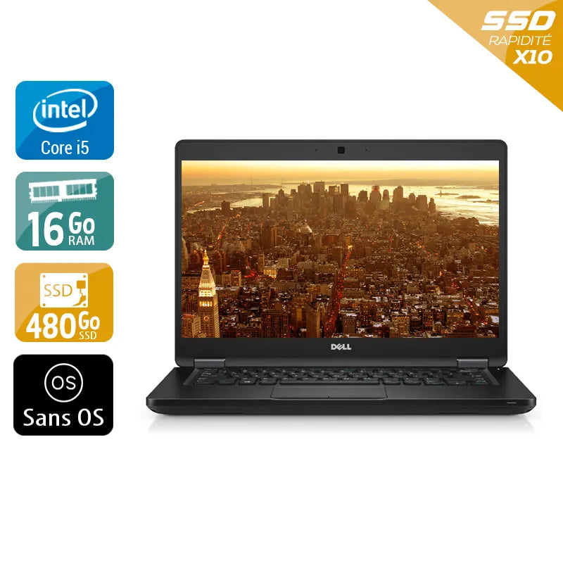 Latitude 5480 14" 2015 - Intel Core i5 2,4Ghz - 6 - 16Go DDR4 - 480Go SSD - Intel HD Graphics 520 - Gris / Noir - Sans OS - AZERTY Reconditionné - 345,45 € Latitude 5480 14" 2015 - Intel Core i5 2,4Ghz - 6 - 16Go DDR4 - 480Go SSD - Intel HD Graphics 520 - Gris / Noir - Sans OS - AZERTY Reconditionné Dell reconditionné disponible sur QuelBonPlan