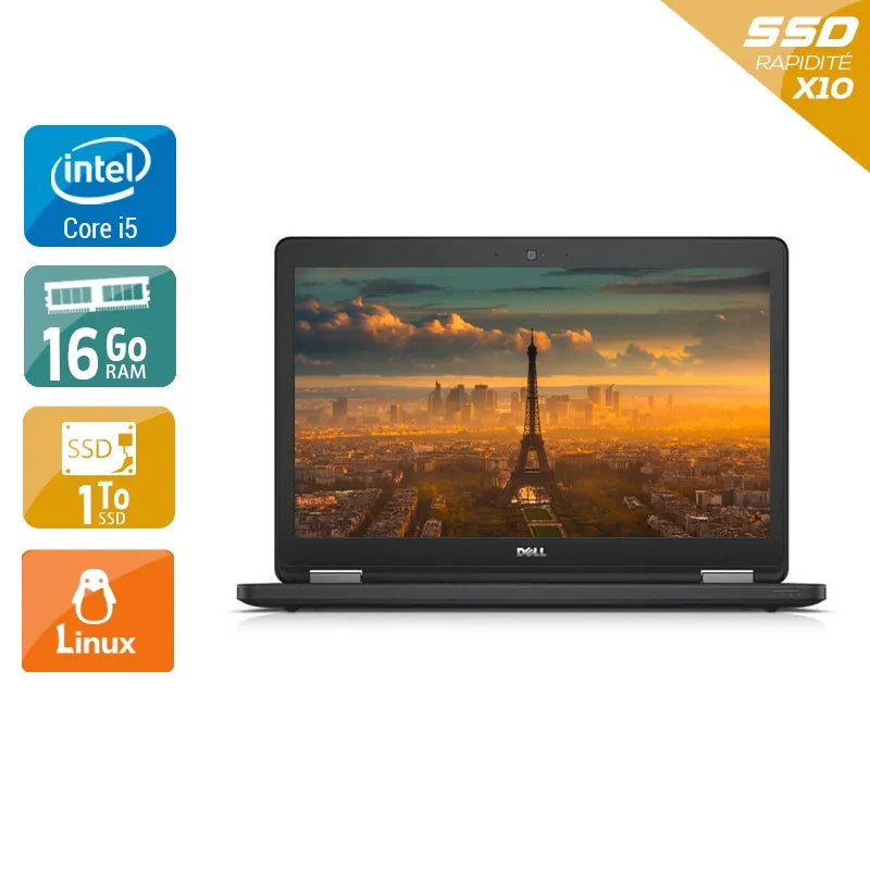 Latitude E5550 15,6" 2015 - Intel Core i5 2,3Ghz - 2 - 16Go DDR3 - 1To SSD - Intel HD Graphics 5500 - Gris / Noir - Linux - AZERTY Reconditionné - 450,45 € Latitude E5550 15,6" 2015 - Intel Core i5 2,3Ghz - 2 - 16Go DDR3 - 1To SSD - Intel HD Graphics 5500 - Gris / Noir - Linux - AZERTY Reconditionné Dell reconditionné disponible sur QuelBonPlan