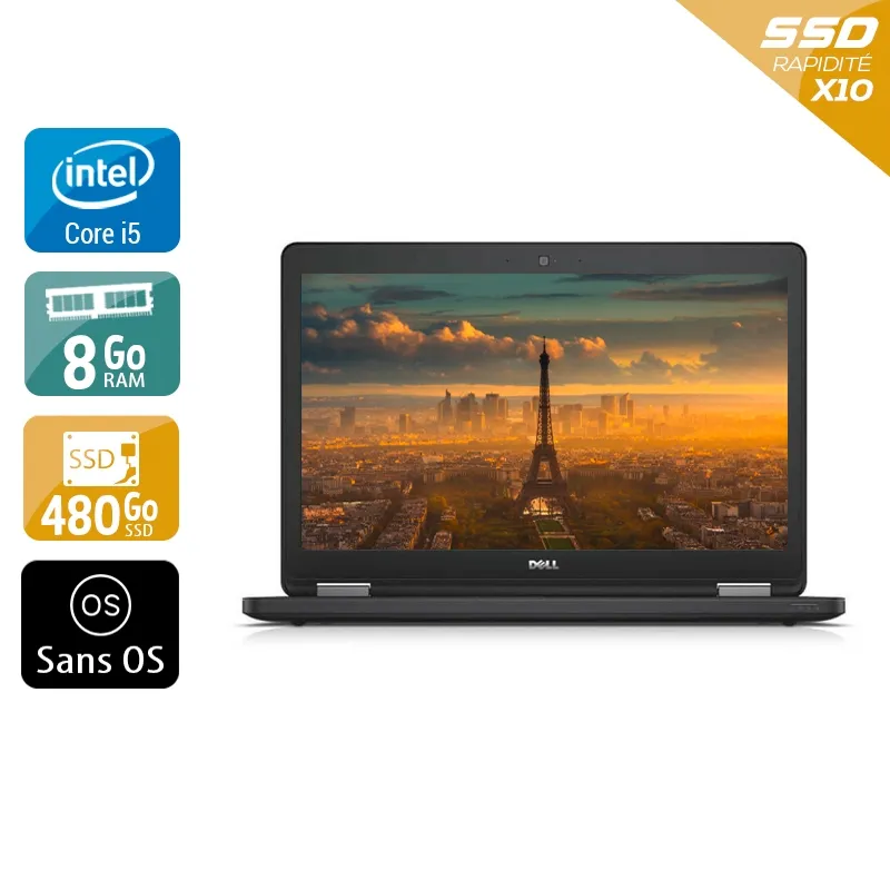Latitude E5550 15,6" 2015 - Intel Core i5 2,3Ghz - 2 - 8Go DDR3 - 480Go SSD - Intel HD Graphics 5500 - Gris / Noir - Sans OS - AZERTY — Bon état Reconditionné Dell reconditionné disponible sur QuelBonPlan | Dero