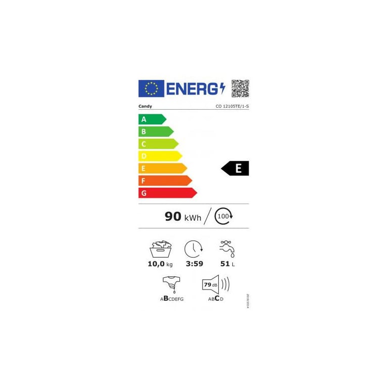 Lave-linge hublot CANDY CO12105TE/1-S - 10 kg - L60 cm - 1200 trs/min - Connecté wi-fi + Bluetooth - Bon état Bon état Candy reconditionné photo 3 | Dero