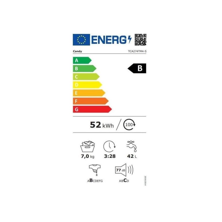 Lave-linge top Candy C-500 TCA274TM4-S 7 kg 1200 trs/min Classe B Wi?Fi Blanc - Bon état Bon état Candy reconditionné photo 3 | Dero