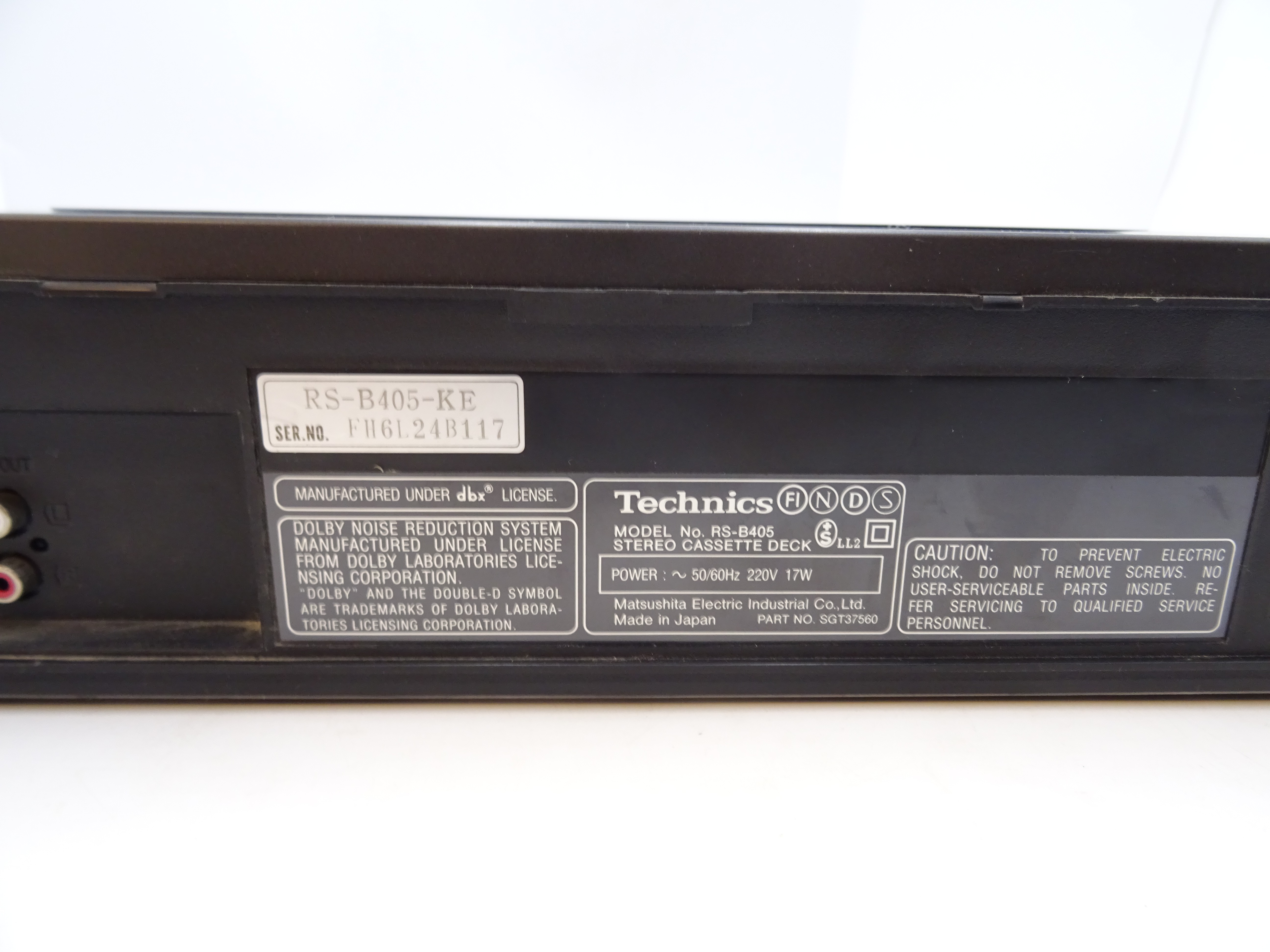 Voir photo 6 de Lecteur cassette deux têtes Technics RS-B 405. | Dero Lecteur cassette deux têtes Technics RS-B 405. Bon état reconditionné photo 6 | Dero