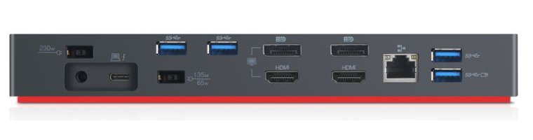 Lenovo 40AN0135UK station d'accueil Avec fil Thunderbolt 3 Noir - Très bon état Très bon état Lenovo reconditionné photo 2 | Dero