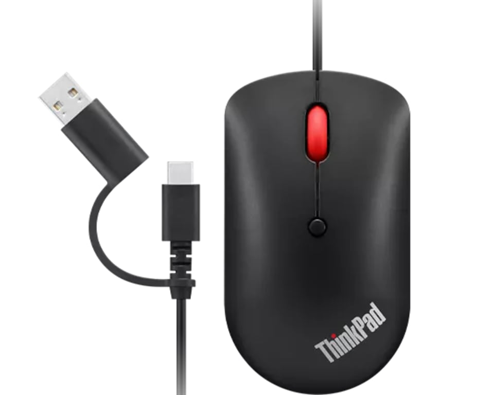 Lenovo 4Y51D20850 souris Bureau Ambidextre USB Type-C Optique 2400 DPI - Excellent état Parfait état Lenovo reconditionné disponible sur Pixmania