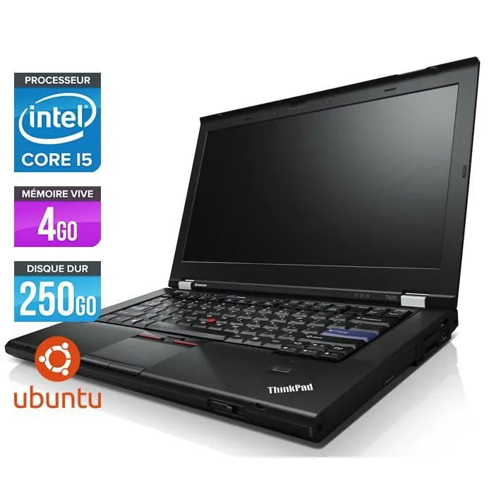 Lenovo T420 - Core i5 -4Go - 250Go - Webcam -Linux Reconditionné - 199,00 € Lenovo T420 - Core i5 -4Go - 250Go - Webcam -Linux Reconditionné Lenovo reconditionné disponible sur Cdiscount Seconde Vie