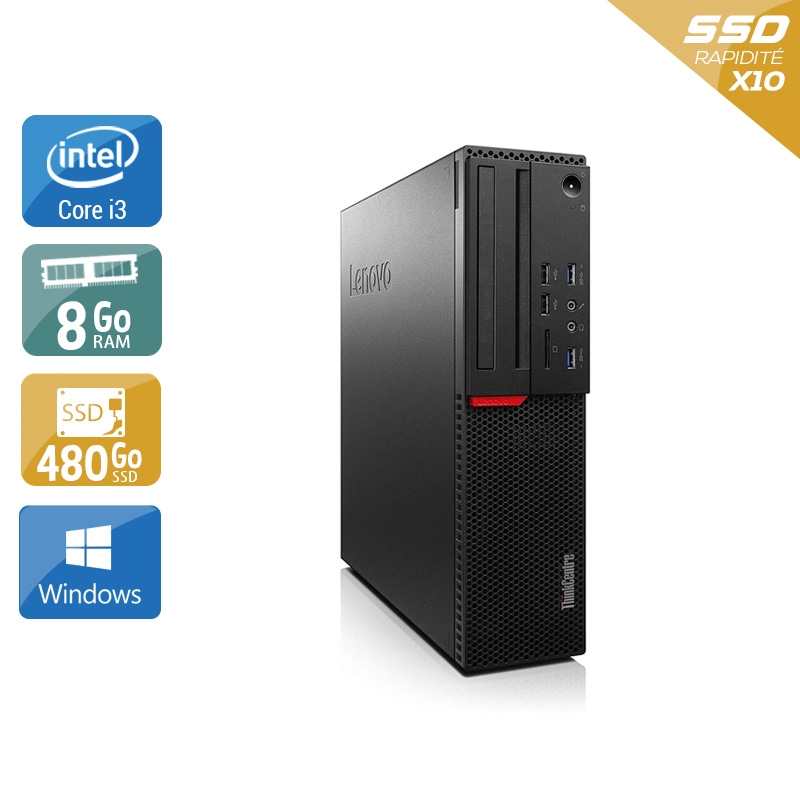 Lenovo ThinkCentre M700 SFF i3 Gen 6 - 8Go RAM 480Go SSD Windows 10 Bon étatOccasion certifiée reconditionnée Bon état reconditionné disponible sur Kiatoo