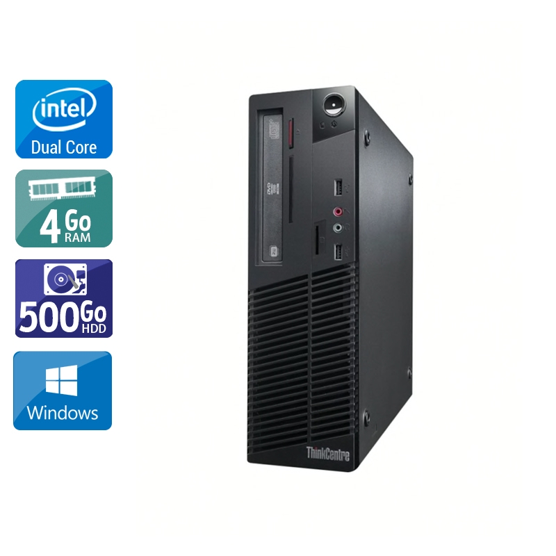 Lenovo ThinkCentre M70E SFF Dual Core - 4Go RAM 500Go HDD Windows 10 État correctOccasion certifiée reconditionnée Bon état reconditionné disponible sur Kiatoo
