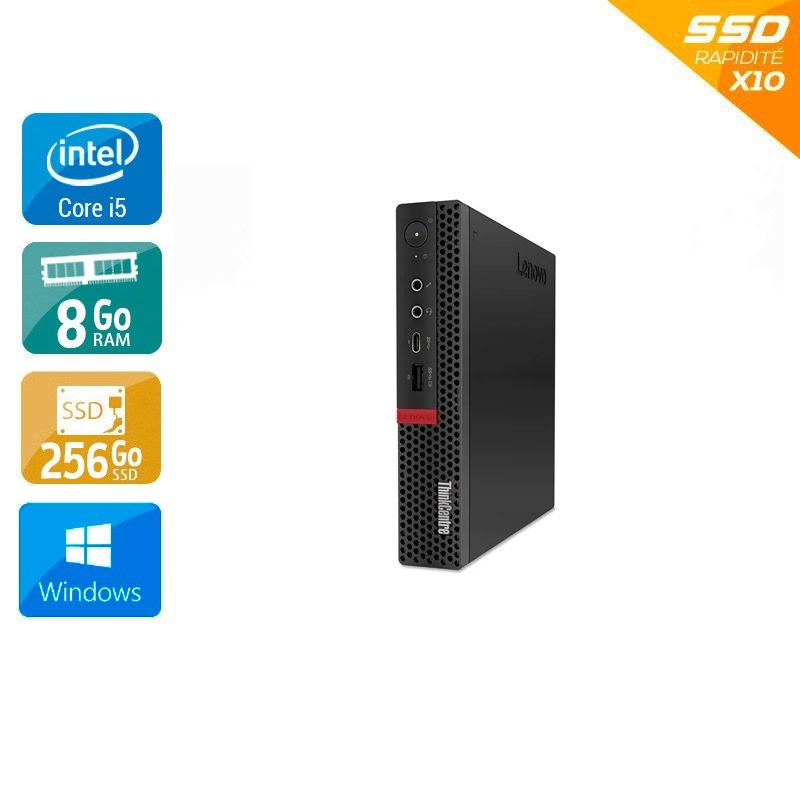 Lenovo ThinkCentre M720Q Tiny i5 Gen 8 - 8Go RAM 256Go SSD Windows 11 État correctOccasion certifiée reconditionnée Bon état reconditionné disponible sur Kiatoo