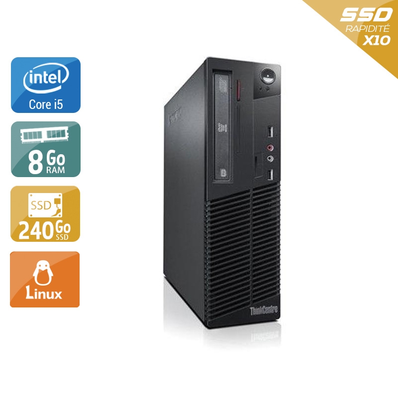 Lenovo ThinkCentre M72E SFF i5 - 8Go RAM 240Go SSD Linux Très bon étatOccasion certifiée reconditionnée Bon état reconditionné disponible sur Kiatoo