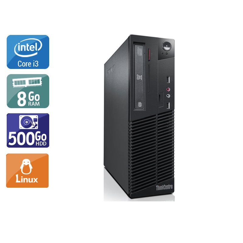 Lenovo ThinkCentre M73 SFF i3 - 8Go RAM 500Go HDD Linux Bon étatOccasion certifiée reconditionnée Bon état reconditionné disponible sur Kiatoo