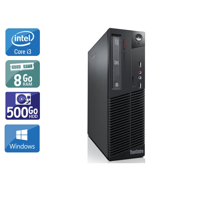 Lenovo ThinkCentre M81 SFF i3 - 8Go RAM 500Go HDD Windows 10 Bon étatOccasion certifiée reconditionnée Bon état reconditionné disponible sur Kiatoo