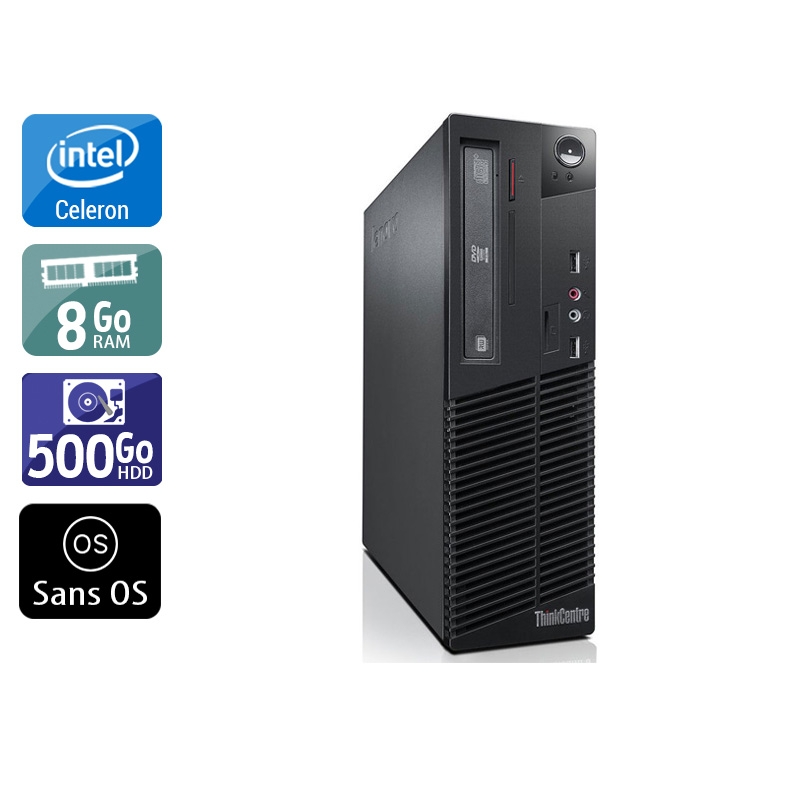 Lenovo ThinkCentre M82 SFF Celeron Dual Core - 8Go RAM 500Go HDD Sans OS Très bon étatOccasion certifiée reconditionnée Bon état reconditionné disponible sur Kiatoo