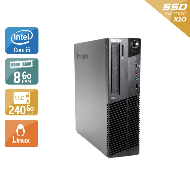 Lenovo ThinkCentre M82 SFF i5 - 8Go RAM 240Go SSD Linux État correctOccasion certifiée reconditionnée Bon état reconditionné disponible sur Kiatoo