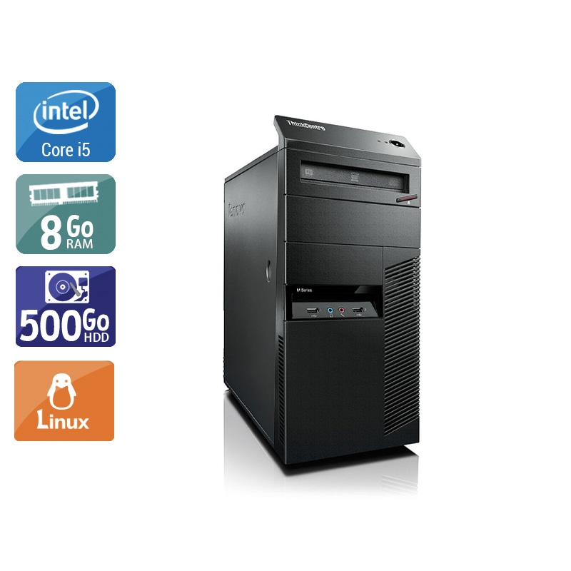 Lenovo ThinkCentre M90 Tower i5 - 8Go RAM 500Go HDD Linux Bon étatOccasion certifiée reconditionnée Bon état reconditionné disponible sur Kiatoo