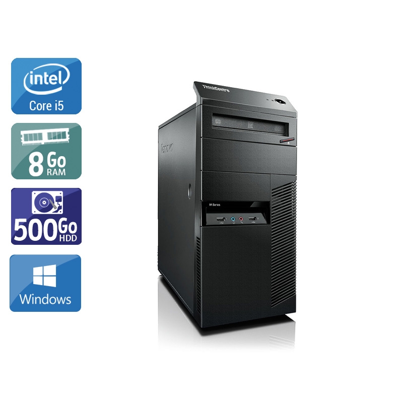 Lenovo ThinkCentre M90 Tower i5 - 8Go RAM 500Go HDD Windows 10 Très bon étatOccasion certifiée reconditionnée Bon état reconditionné disponible sur Kiatoo