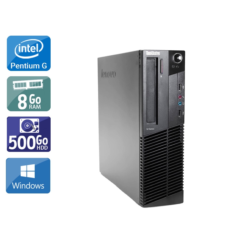 Lenovo ThinkCentre M91 SFF Pentium G Dual Core - 8Go RAM 500Go HDD Windows 10 Très bon étatOccasion certifiée reconditionnée Bon état reconditionné disponible sur Kiatoo