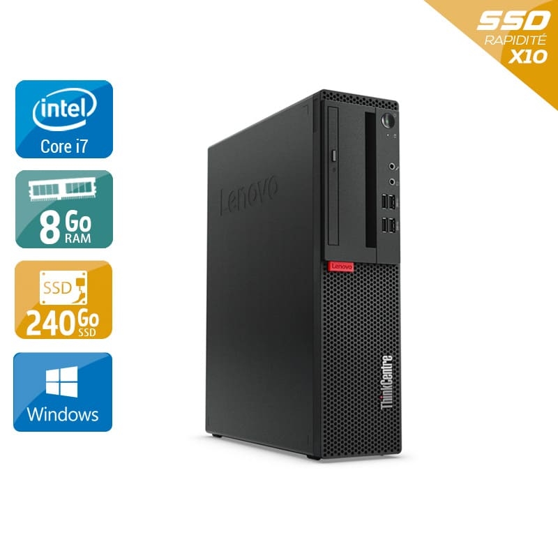 Lenovo ThinkCentre M910 SFF i7 Gen 6 - 8Go RAM 240Go SSD Windows 10 État correctOccasion certifiée reconditionnée Bon état reconditionné disponible sur Kiatoo