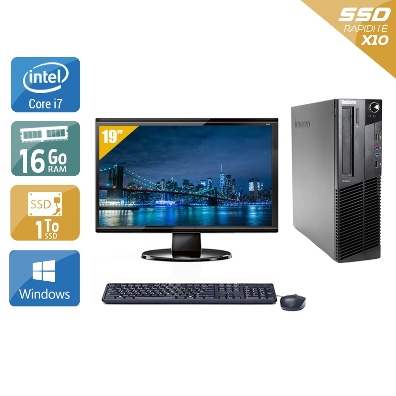 Lenovo ThinkCentre M92 SFF i7 + Écran - 19'' 16Go RAM 1To SSD Windows 10 Bon étatOccasion certifiée reconditionnée Bon état - 340,83 € Lenovo ThinkCentre M92 SFF i7 + Écran - 19'' 16Go RAM 1To SSD Windows 10 Bon étatOccasion certifiée reconditionnée Bon état reconditionné disponible sur Kiatoo