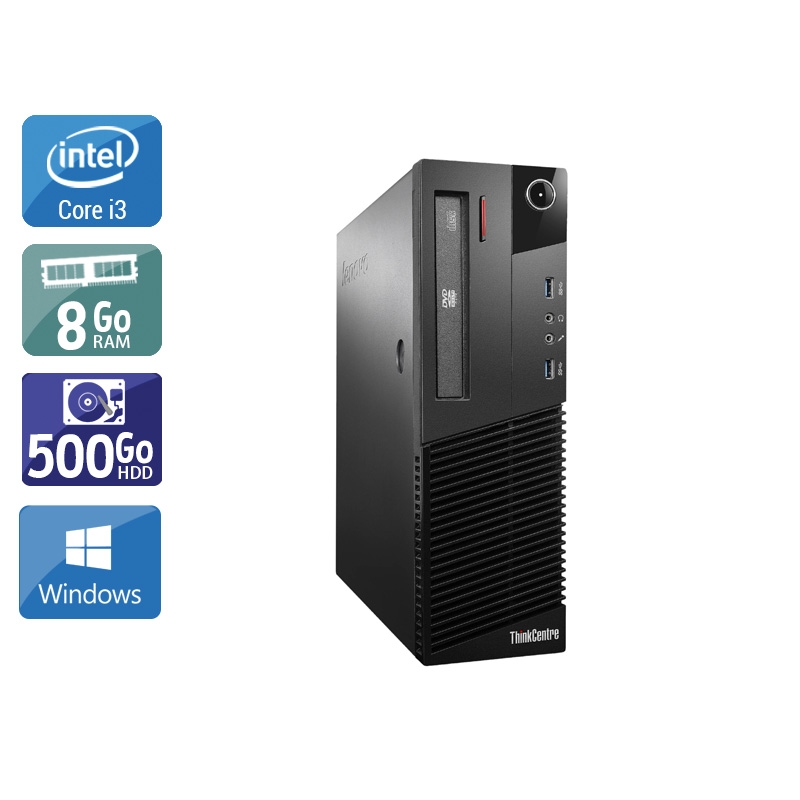 Lenovo ThinkCentre M93 SFF i3 - 8Go RAM 500Go HDD Windows 10 Très bon étatOccasion certifiée reconditionnée Bon état reconditionné disponible sur Kiatoo