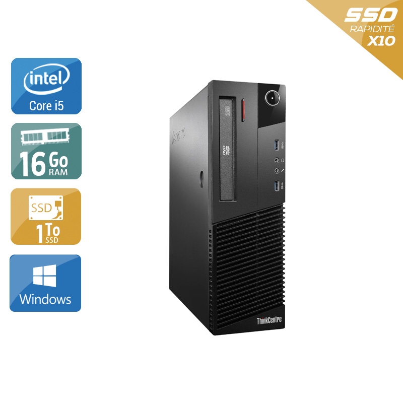 Lenovo ThinkCentre M93 SFF i5 - 16Go RAM 1To SSD Windows 10 Très bon étatOccasion certifiée reconditionnée Bon état reconditionné disponible sur Kiatoo
