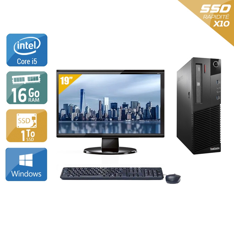 Lenovo ThinkCentre M93 SFF i5 + Écran - 19'' 16Go RAM 1To SSD Windows 10 Bon étatOccasion certifiée reconditionnée Bon état - 340,83 € Lenovo ThinkCentre M93 SFF i5 + Écran - 19'' 16Go RAM 1To SSD Windows 10 Bon étatOccasion certifiée reconditionnée Bon état reconditionné disponible sur Kiatoo