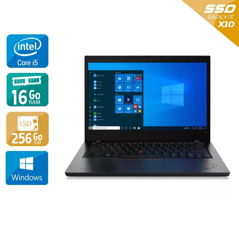 Lenovo ThinkPad L14 GEN 1 14'' i5 Gen 10 - 16Go RAM 256Go SSD Windows 11 Très bon étatOccasion certifiée reconditionnée Bon état reconditionné disponible sur Kiatoo