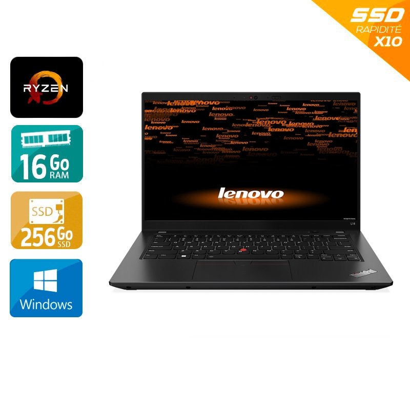 Lenovo ThinkPad L14 GEN 1 14'' Ryzen 3 Pro - 16Go RAM 256Go SSD Windows 11 État correctOccasion certifiée reconditionnée Bon état reconditionné disponible sur Kiatoo