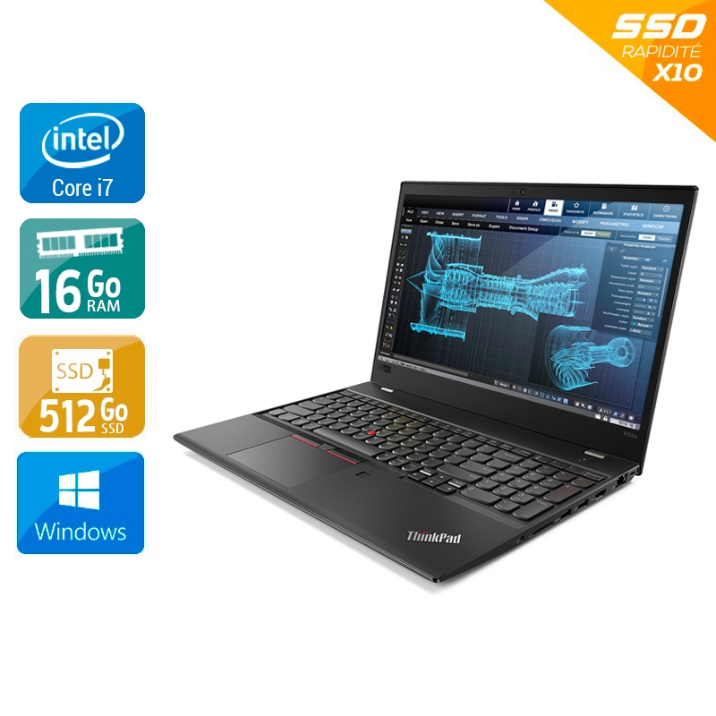 Lenovo ThinkPad P52s 15,6'' i7 Gen 8 - 16Go RAM 512Go SSD Windows 10 Bon étatOccasion certifiée reconditionnée Bon état reconditionné disponible sur Kiatoo