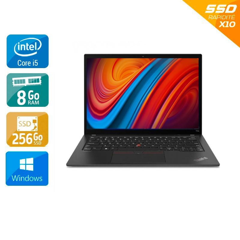 Lenovo ThinkPad T14 Gen 1 14'' i5 Gen 10 - 8Go RAM 256Go SSD Windows 11 - Etat du Produit : État correct État correctOccasion certifiée reconditionnée Bon état reconditionné disponible sur Kiatoo