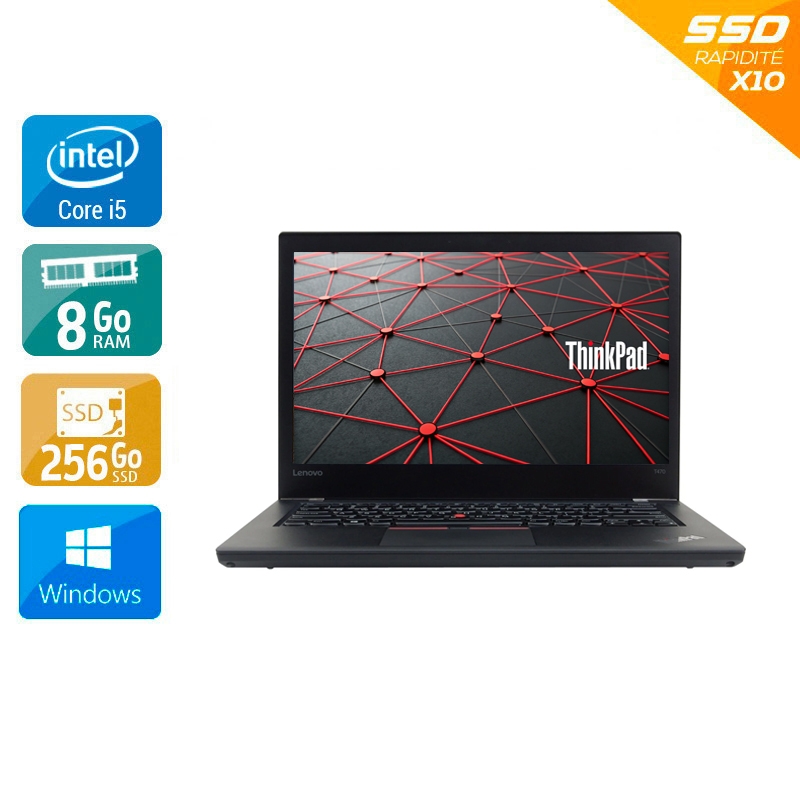 Lenovo ThinkPad T490 14'' i5 Gen 8 - 8Go RAM 256Go SSD Windows 11 État correctOccasion certifiée reconditionnée Bon état reconditionné disponible sur Kiatoo