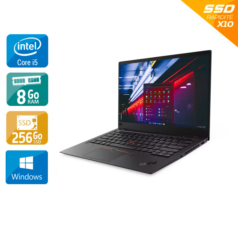Lenovo Thinkpad X1 Carbon G6 14'' i5 8Go RAM 256Go SSD Windows 11 - Etat du Produit : État correct État correctOccasion certifiée reconditionnée Bon état reconditionné disponible sur Kiatoo