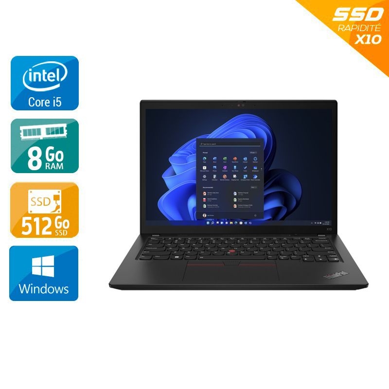 Lenovo Thinkpad X13 Gen 2 i5 Gen 11 13,3'' - 8Go RAM 512Go SSD Windows 11 État correctOccasion certifiée reconditionnée Bon état reconditionné disponible sur Kiatoo