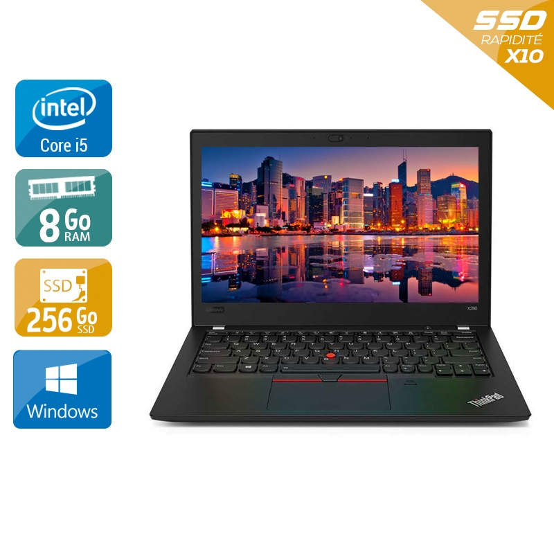 Lenovo ThinkPad x280 12,5'' i5 Gen 8 - 8Go RAM 256Go SSD Windows 11 Pro Bon étatOccasion certifiée reconditionnée Bon état reconditionné disponible sur Kiatoo