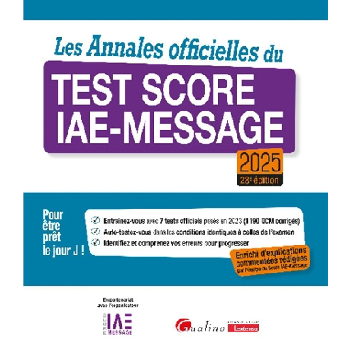 Acheter Les annales officielles du test Score IAE-Message 2025 État correct - 15,66 € Les annales officielles du test Score IAE-Message 2025 État correct N/A (Il ne s'agit pas d'une marque reconditionné disponible sur Rue du Commerce Seconde Vie