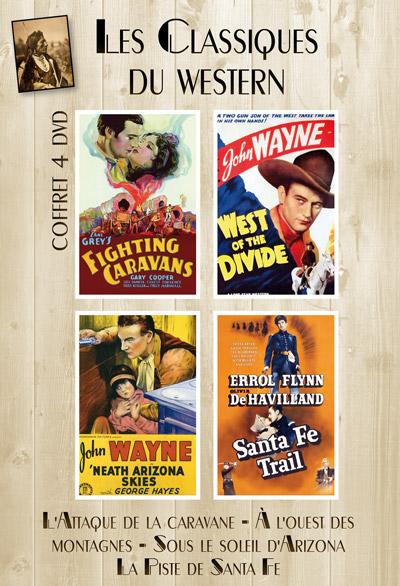 Les Trésors du cinéma : Les Classiques Du Western : L'Attaque de la caravane (Fighting Caravans), À l'ouest des montagnes (West of the divide), Sous le soleil d Arizona (Neath Arizona Skies), La Piste de Santa Fe (Santa Fe Trail) - Coffret 4 DVD État correct reconditionné disponible sur Fnac