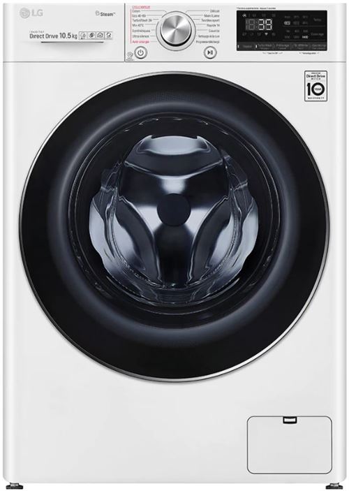 LG F14V71WHST - Machine à laver - WiFi - largeur : 60 cm - profondeur : 56.5 cm - hauteur : 85 cm - chargement frontal - 68 litres - 10.5 kg - 1400 tours/min - blanc État correct LG reconditionné disponible sur Fnac