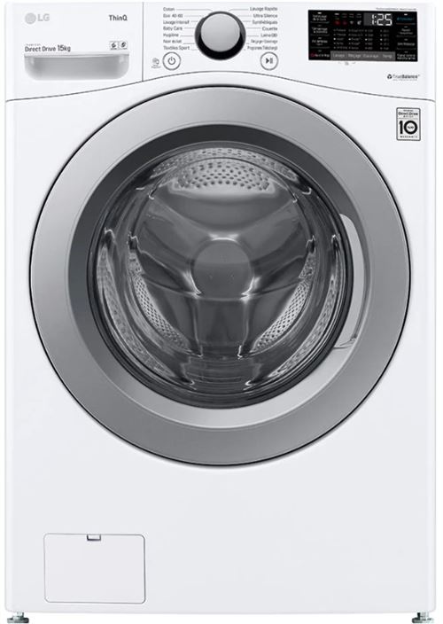 LG F51P14WH - Machine à laver - WiFi - largeur : 70 cm - profondeur : 77 cm - hauteur : 99 cm - chargement frontal - 127 litres - 15 kg - 1060 tours/min - blanc État correct LG reconditionné disponible sur Fnac