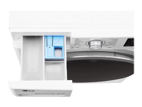 LG F74C41WH - Machine à laver - largeur : 60 cm - profondeur : 56 cm - hauteur : 85 cm - chargement frontal - 59 litres - 7 kg - 1400 tours/min - blanc État correct LG reconditionné disponible sur Fnac