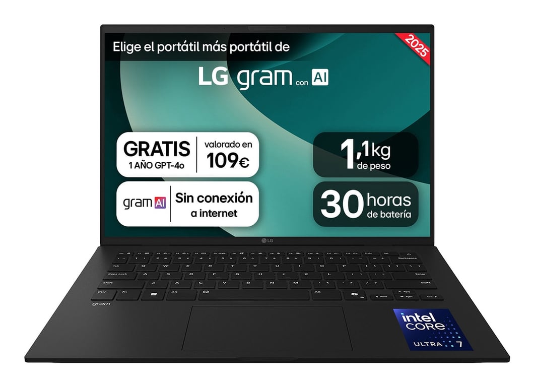 LG Gram 14Z90T-G.AD8BB laptop Intel Core Ultra 7 255H Ordinateur portable 35,6 cm (14 ) WUXGA 32 Go LPDDR5x-SDRAM 2 To SSD Wi-Fi 6E (802.11ax) Windows 11 Home Espagnole Noir - Excellent état Parfait état - 1266,84 € LG Gram 14Z90T-G.AD8BB laptop Intel Core Ultra 7 255H Ordinateur portable 35,6 cm (14 ) WUXGA 32 Go LPDDR5x-SDRAM 2 To SSD Wi-Fi 6E (802.11ax) Windows 11 Home Espagnole Noir - Excellent état Parfait état LG reconditionné disponible sur Pixmania