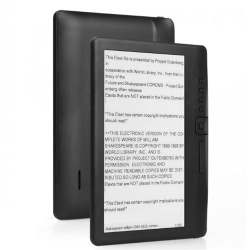Liseuse eBook,ELVANZA Liseuse 7 pouces, écran haute définition 800 × 480, écran TFT, interface USB, 512 Mo de RAM + 4 Go de stockage, noir État correct N/A reconditionné disponible sur Fnac