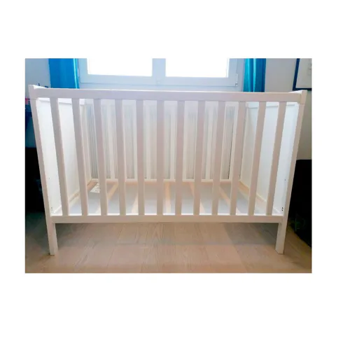 lit BERCEAU Bébé JUSQU A 3 ANS BLANC BOIS COUCHAGE REPOS SECURITE classic cocon design sobre panneaux + barreaux bois Hêtre massif déco chambre jeune enfant 120 x 60 cm norme de securite francaise NF Bon état reconditionné disponible sur Rakuten