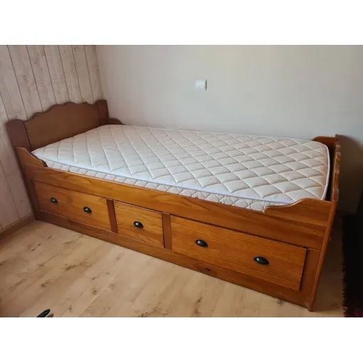 Lit bois 1 place avec rangement fourni avec matelas Bon état reconditionné disponible sur Rakuten