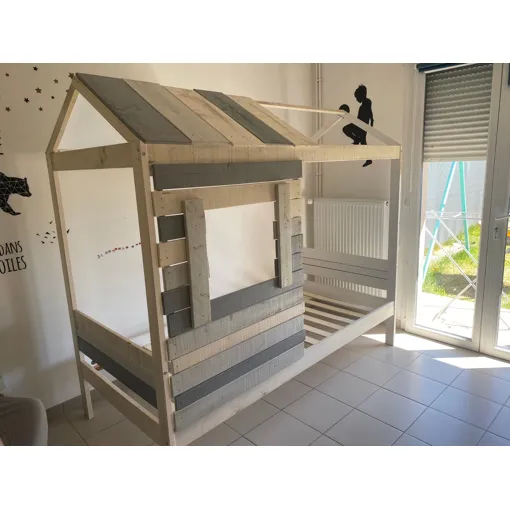 Lit cabane 90x190 occasion - 140,00 € Lit cabane 90x190 occasion reconditionné disponible sur Rakuten
