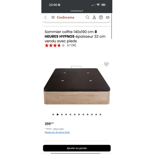 Lit coffre en bois Conforama Bon état reconditionné disponible sur Rakuten