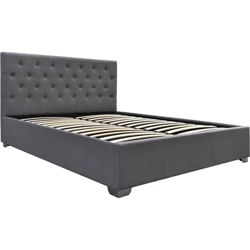 Lit double avec coffre Tino - 180 x 200 cm - Gris Bon état reconditionné disponible sur Rakuten