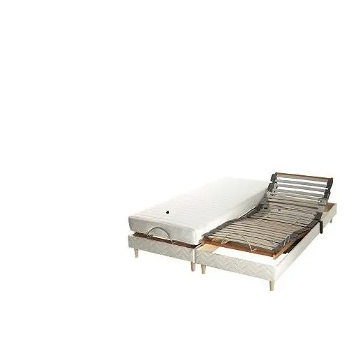 lit double electrique independant 2x90x200 avec matelas et reglage dividuel fermetee somier Bon état reconditionné disponible sur Rakuten